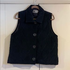 Black Quilted Corduroy Vest